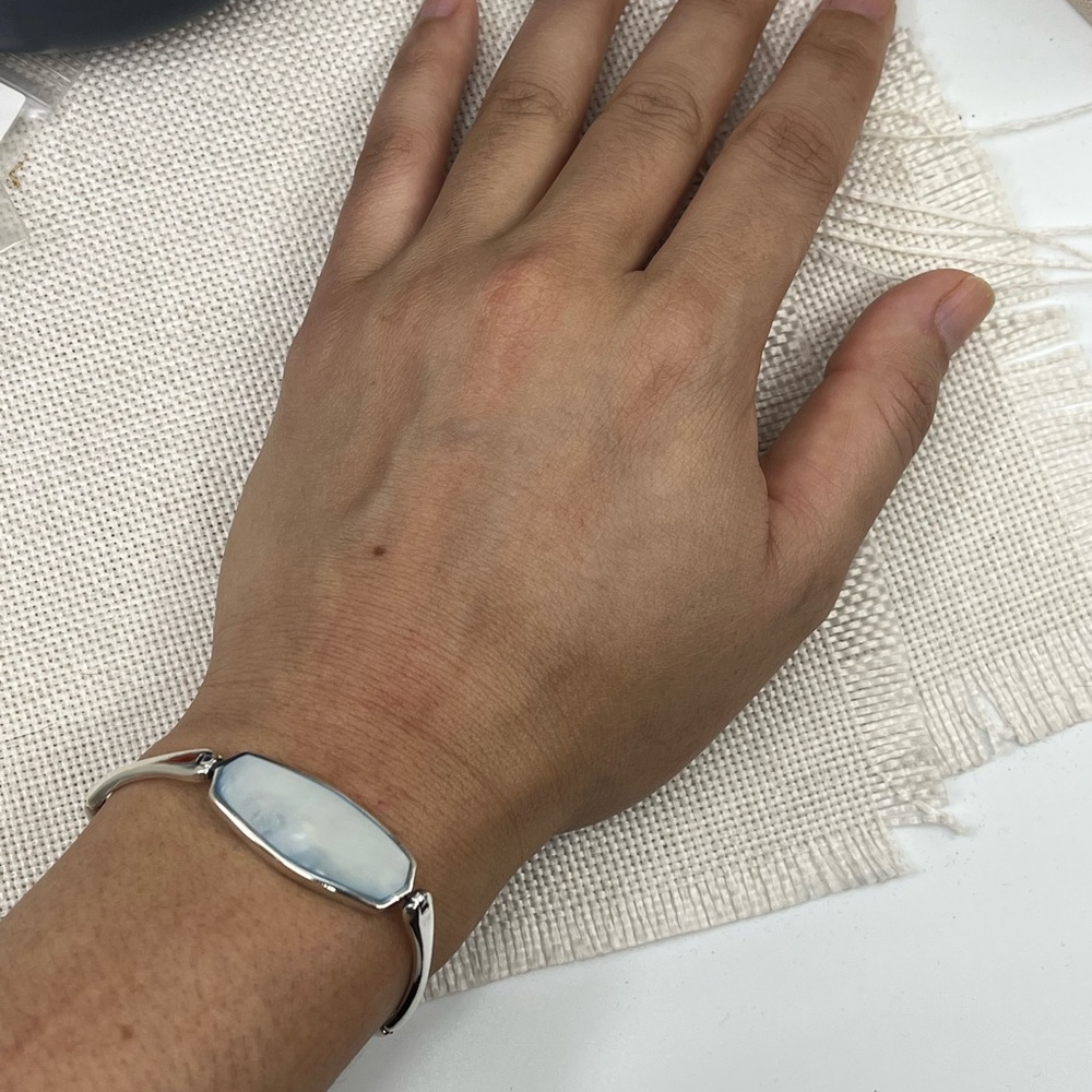 Vintage NF Sterling Silver Mother of Pearl Bracelet – 7", 17.7g, Thailand, 1990s - Picture 17 of 17